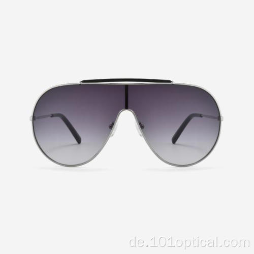 Oversized-Sonnenbrille für Damen und Herren aus Metall